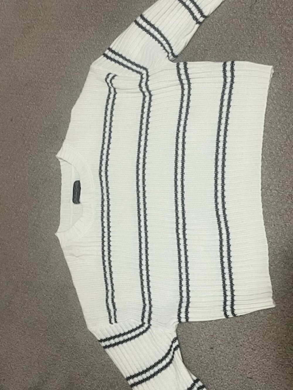 black and white striped sweater